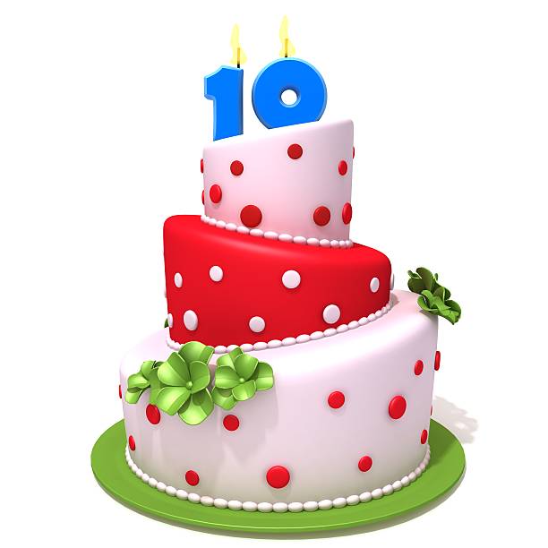 istock Birthday cake with number ten 477104684