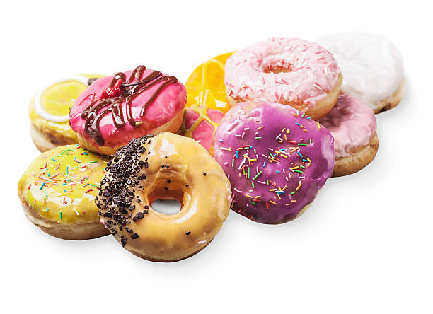 istock Glazed donuts with filling isolated 477105314