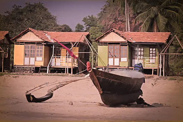 Photo of holiday bungalows on stilts Agonda beach, Goa