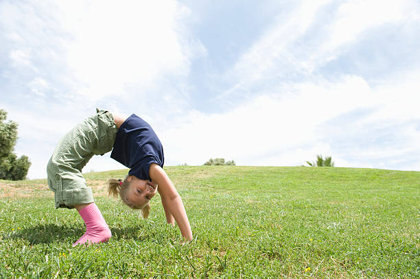 istock Girl Doing Bridge In Park 477114237