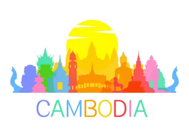 Vector illustration of Cambodia Travel Landmarks