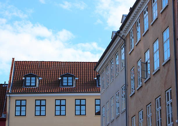 istock Old town apartments with blue windows 477119211