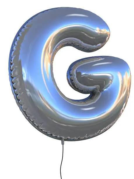letter G balloon font 3d illustration