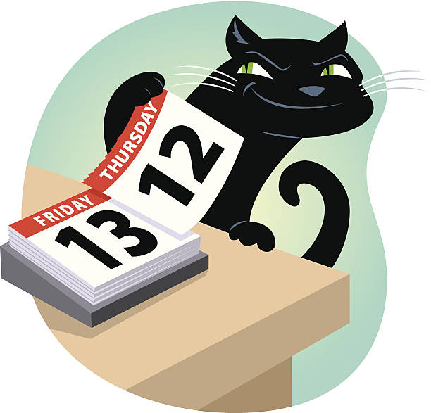 Cat Friday13 C Cat Friday13 C friday the 13th vector stock illustrations