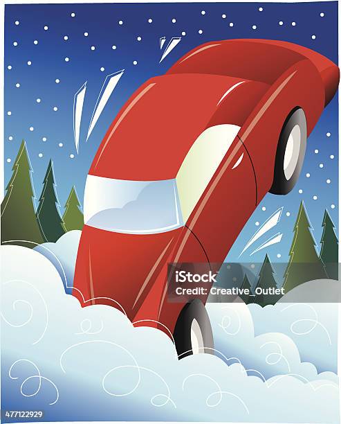 Auto Caduta Neve C - Immagini vettoriali stock e altre immagini di Ambientazione esterna - Ambientazione esterna, Automobile, Bizzarro