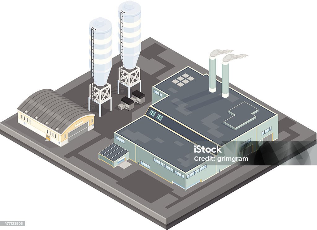 Isometric Manufacturing plant Factory - Lizenzfrei Fabrik Vektorgrafik