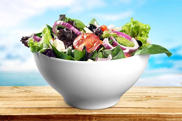 Salad, bowl, grilled