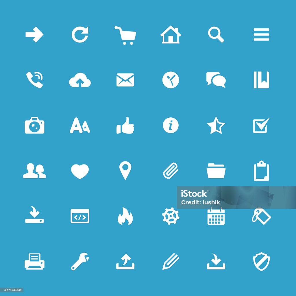 UI basics vector icons User Interface basics related icons - Blico #1 Paper Clip stock vector