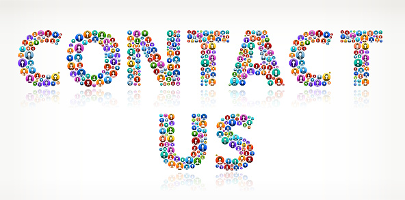 Contact Us on Colorful People Buttons