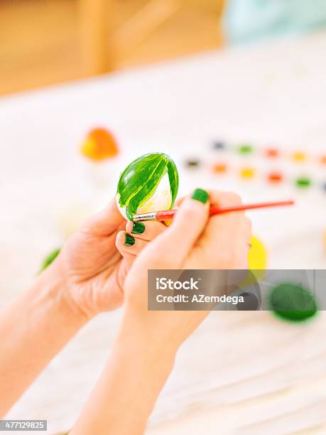 Colouring Easter Eggs Stock Photo - Download Image Now - Adult, Animal Egg, Assistance
