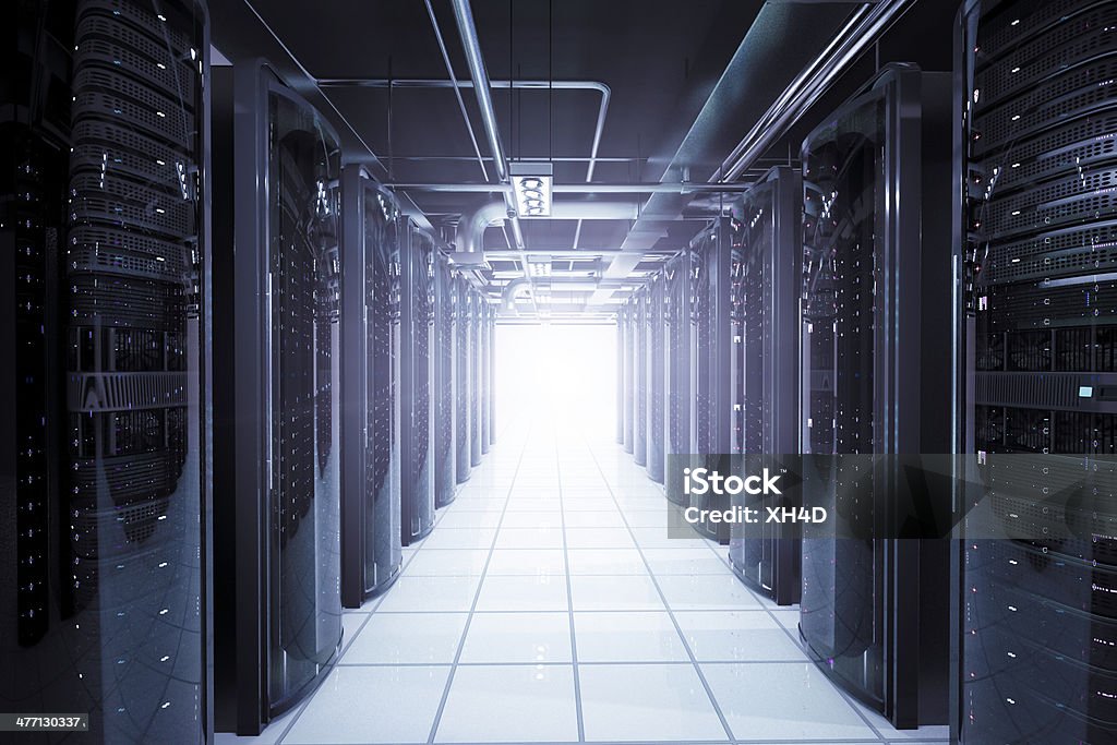 Network servers racks network servers racks with light,3D physically rending high quality. Cabinet Stock Photo