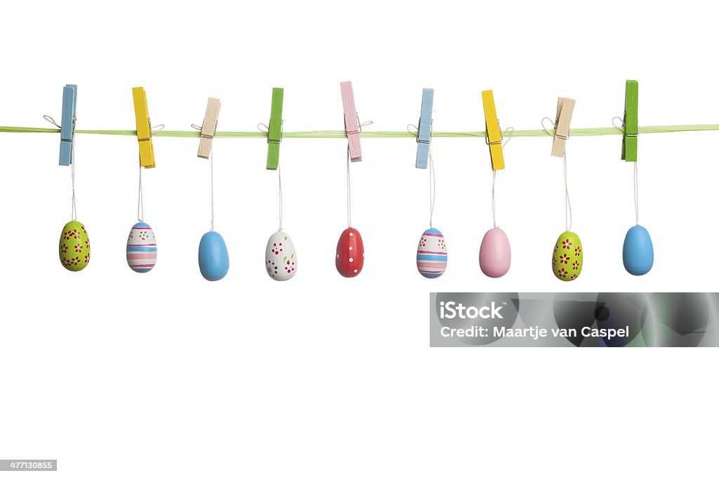 Easter Strings Hanging Easter Eggs On A String Isolated On White Stock Photo ...