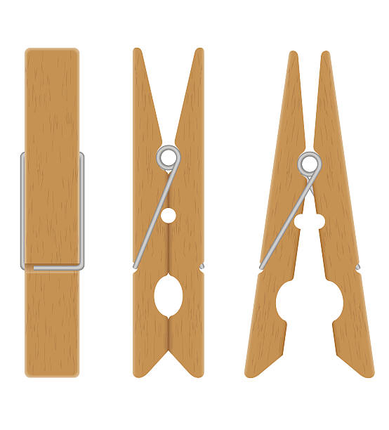 wooden clothespins vector illustration wooden clothespins vector illustration isolated on white background clothespin stock illustrations