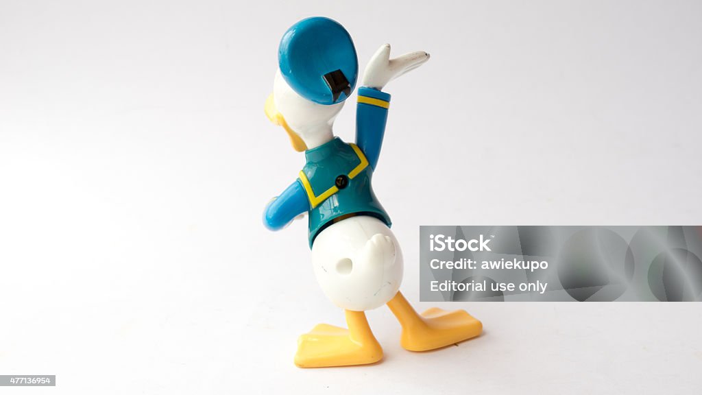 Donald Duck from Mickey Mouse and friends cartoon animation Kuala Lumpur, Malaysia - April 18, 2015: A studo shot of Donald Duck from Mickey Mouse and friends cartoon animation. Donald Duck is a cartoon character created in 1934, at Walt Disney Productions. 2015 Stock Photo