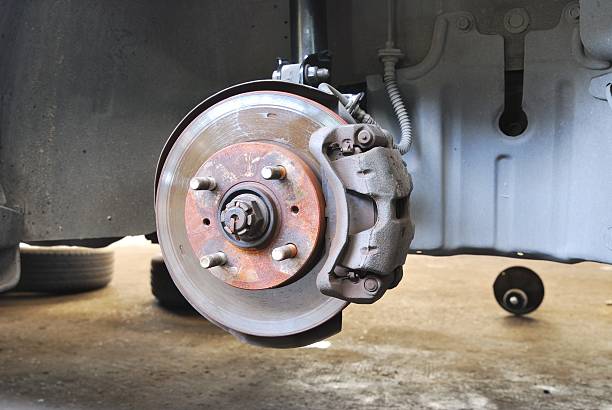 istock Close up of car disk brake 477144312
