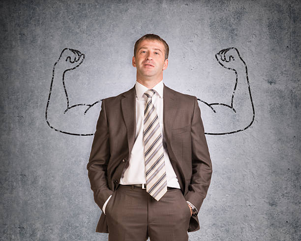 istock Businessman with strong arms drawn in pencil 477145570