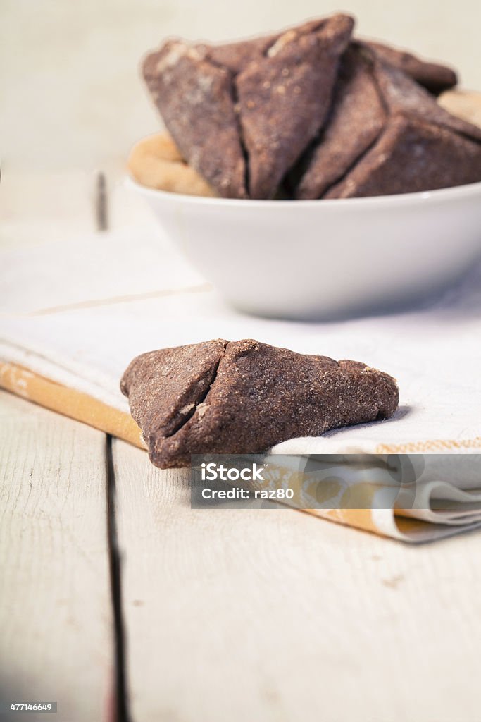 Hamantaschen Cookies Traditional hamantaschen cookies for the Jewish festival of Purim Baked Stock Photo