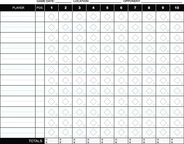 Vector illustration of Baseball Scorecard