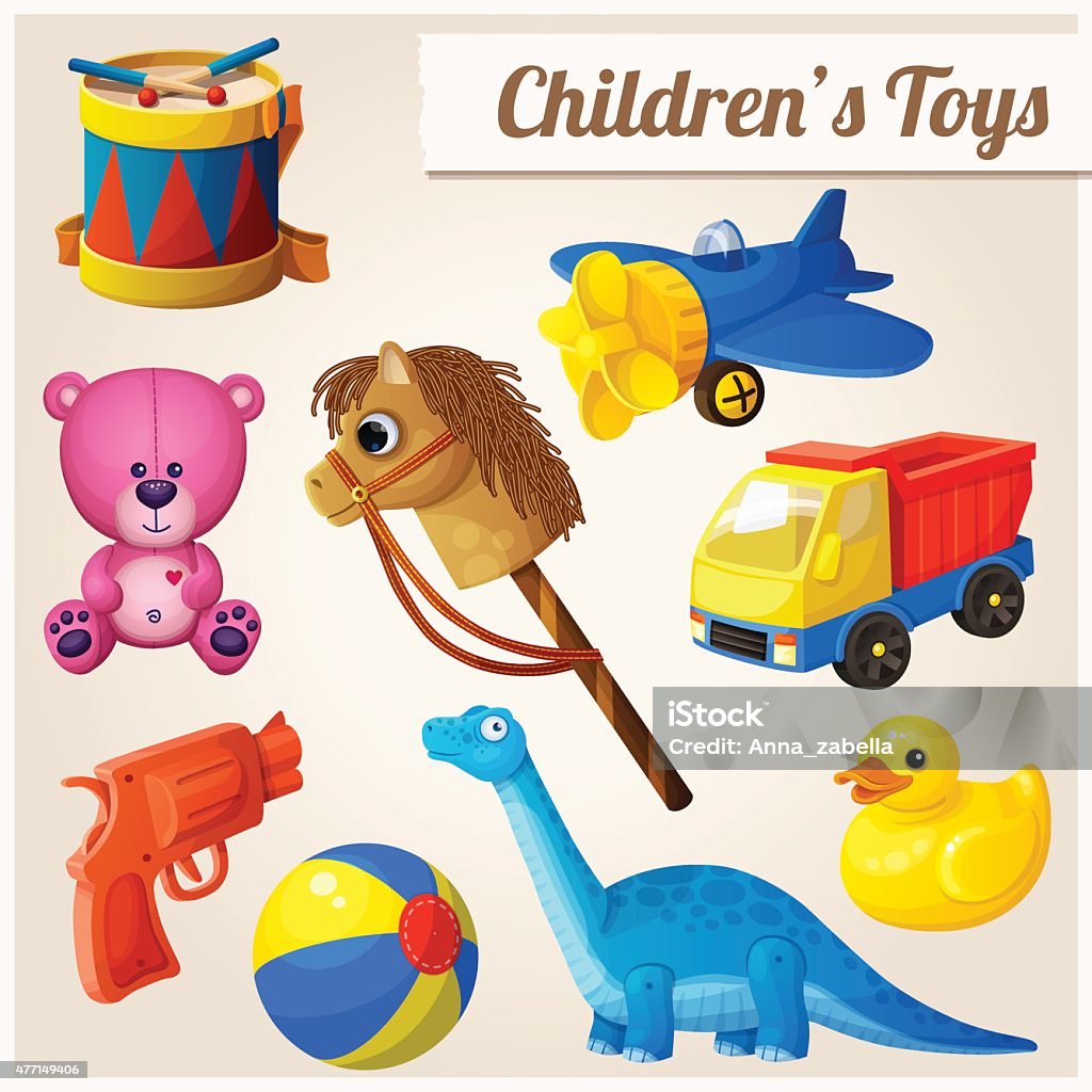 Ilustración de Conjunto De Los Juguetes Para Niños Ilustración Vectorial De Dibujos  Animados y más Vectores Libres de Derechos de Camión de juguete - iStock