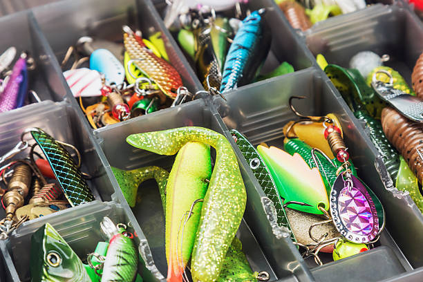 istock fishing lures and accessories in the box 477150100