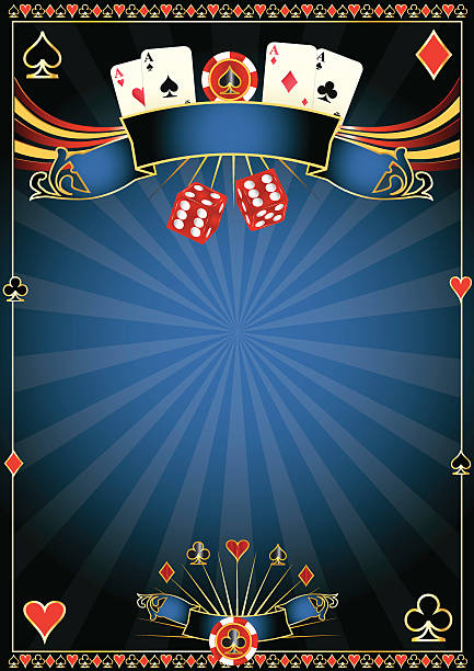 blue casino - karo ası stock illustrations