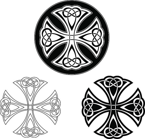 illustrations, cliparts, dessins animés et icônes de croix celtique décoration (nouées les différences n ° 2 - celtic cross republic of ireland cross shape cross