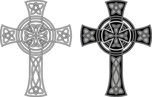 illustrations, cliparts, dessins animés et icônes de ornée de croix celtique (nouées les différences n ° 3 - celtic cross republic of ireland cross shape cross
