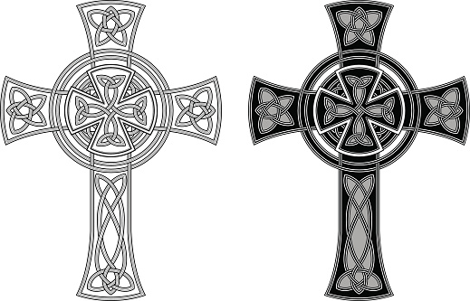 Ornate Celtic cross (Knotted cross variation n° 3)