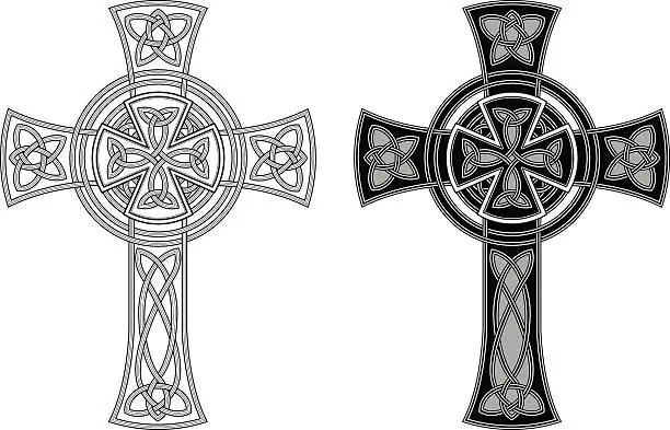 Vector illustration of Ornate Celtic cross (Knotted cross variation n° 3)