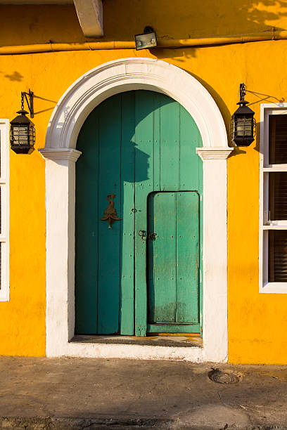 The ornate and historic doors of Cartagena's colorful old city streets.