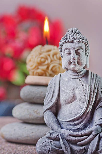istock stones tower and candle, buddha 477158676