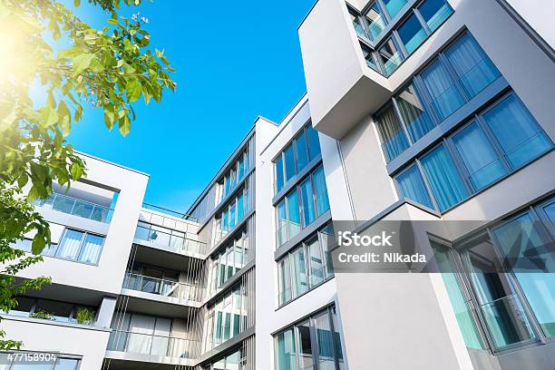 New White Apartment Houses Stock Photo - Download Image Now - Apartment, Building Exterior, Outdoors