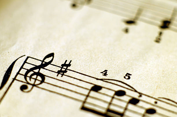 istock Close up of music score 477160238