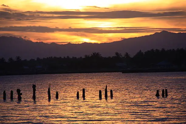 sunset Mamuju beach, West Sulawesi-Indonesia