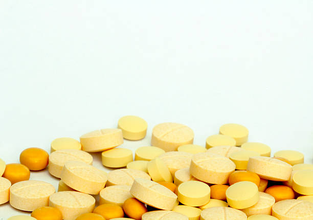 comprimido - vitamin pill lecithin group of objects capsule - fotografias e filmes do acervo