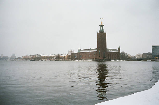 Stockholm's Cityhall, from Riddarholmen. Winter. 