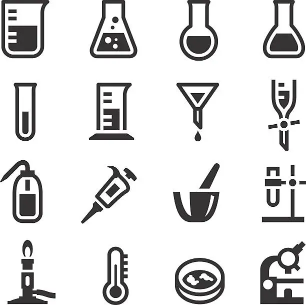 Vector illustration of Chemistry Lab Icons Set 1