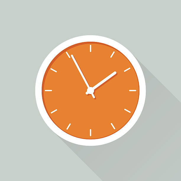 Time Flat design icon for web design clock stock illustrations