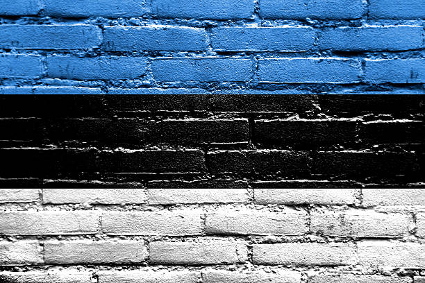 istock Estonia Flag painted on brick wall 477166655