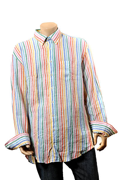 istock Stripes button down shirt with long sleeves 477168634