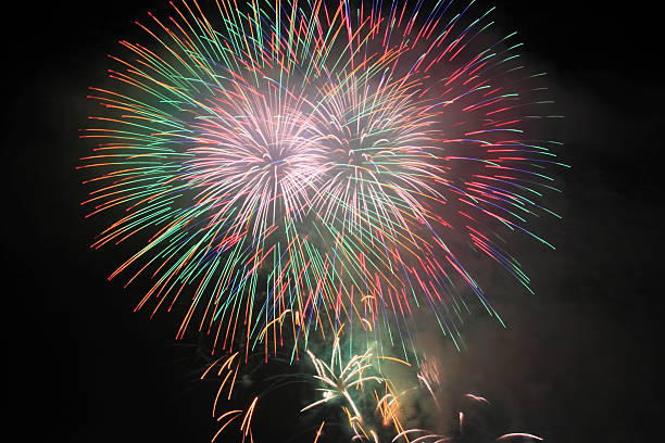 istock Japanese traditional fireworks in the night sky 477170175