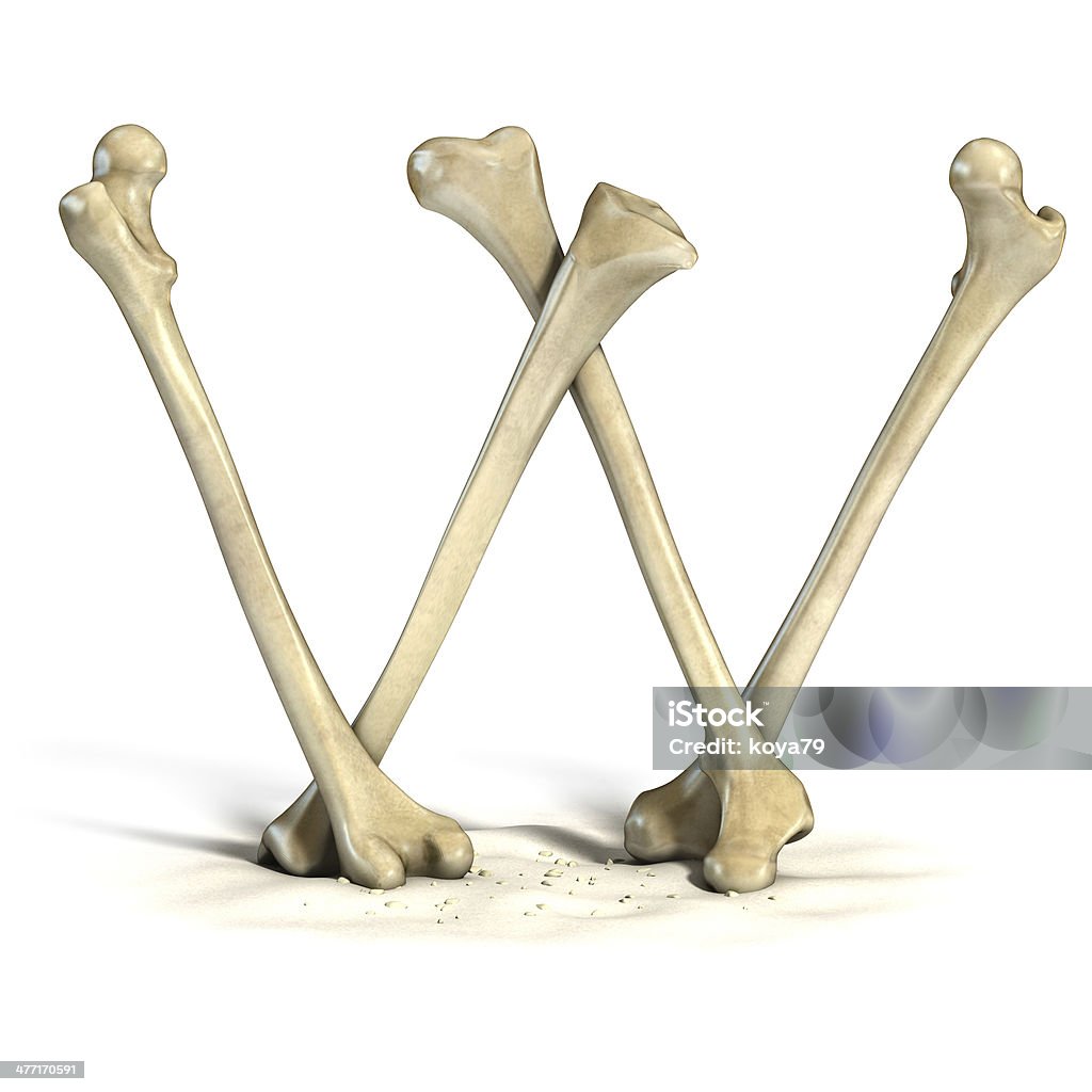 bones font letter W Abstract Stock Photo