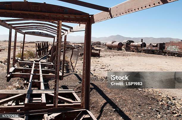 Train Cemetery Rusty Junk Salar Desert Bolivia Stock Photo - Download Image Now - Cemetery, Wild West, 2015