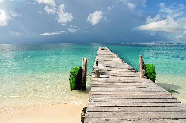 istock Caribbean Beach. Wooden Pier. Turquoise Water. 477180450