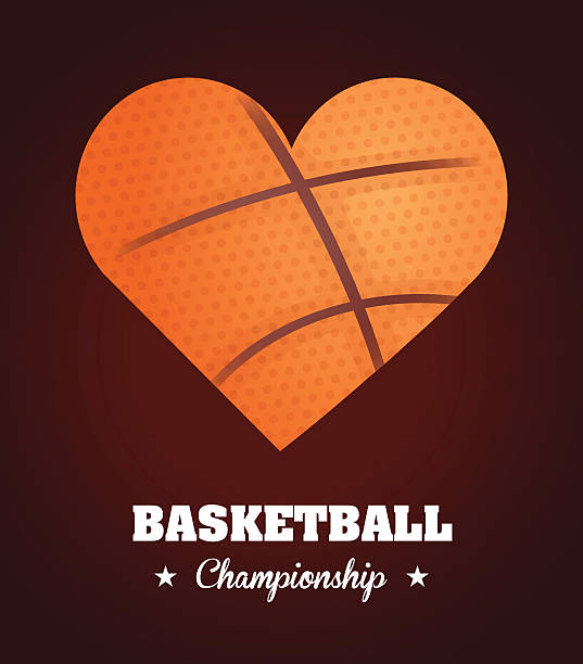 Sport design. Sport design over brown background, vector illustration. heart shaped basketball stock illustrations