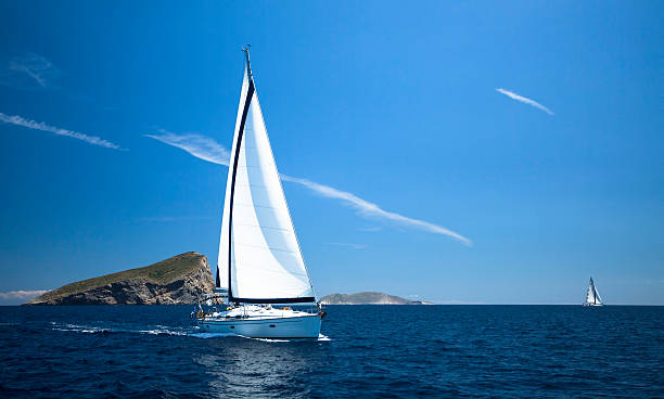 istock Sailing yacht race, picture with space for text or logos. 477181842