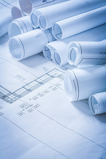 istock Set of engineering blueprints architecture and building concept 477188112