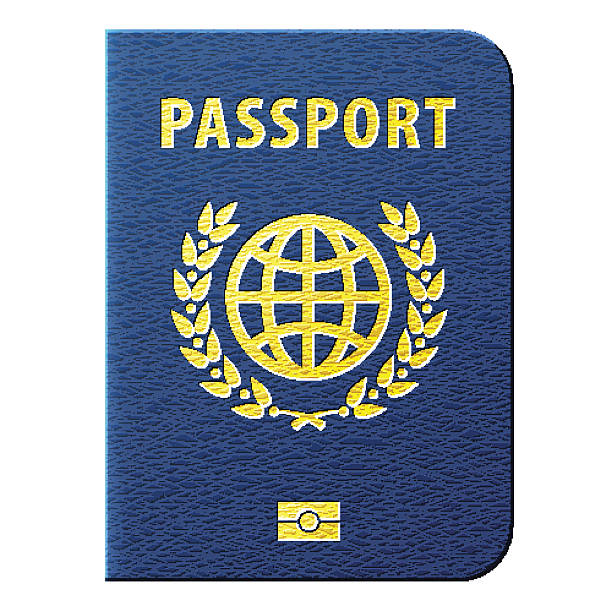 Blue passport isolated on white background vector art illustration