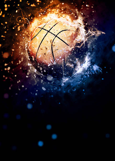 Basketball background Basketball sport poster or flyer background with space bouncing photos stock pictures, royalty-free photos & images