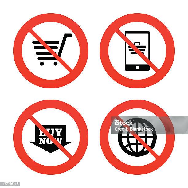 Online Shopping Icons Smartphone Cart Buy Stock Illustration - Download Image Now - 2015, Badge, Basket